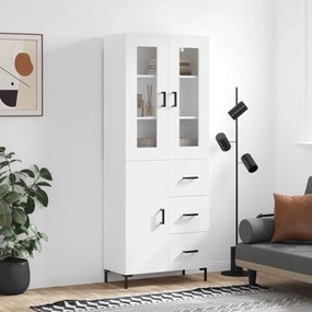 vidaXL Dulap înalt, alb, 69,5x34x180 cm, lemn compozit