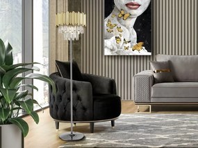 Lampadar/Lampa de podea design elegant Tiara crom/auriu