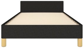 Cadru de pat cu tablie, negru, 90x190 cm, textil Negru, 90 x 190 cm, Culoare unica si cuie de tapiterie