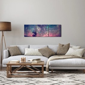Tablou - Cer de noapte din alta dimensie (cu ceas) (90x30 cm)