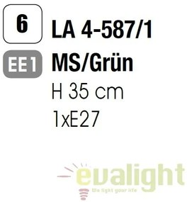 Veioza birou / Lampa de masa clasica Bankers LA 4-587/1 MS/grun OR
