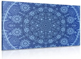 Tablou Mandala ornamentală cu dantelă în culoarea albastră