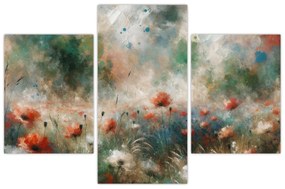 Tablou – Abstracție de câmp cu maci (90x60 cm)
