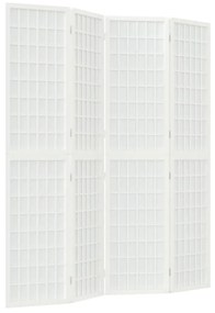 352088 vidaXL Paravan pliabil cu 4 panouri, stil japonez, alb, 160x170 cm