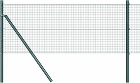 vidaXL Stâlp de gard. Verde 50 x 0,5 m ( plasă 19 x 19 mm) Oțel și PVC
