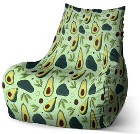 Sac de șezut Bean avocado desenat - pentru copii, verde