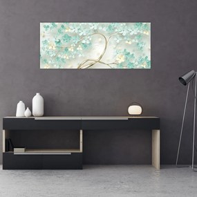 Tablou - Copac auriu înflorit (120x50 cm)