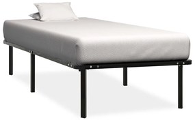 vidaXL Cadru de pat, negru, 90 x 200 cm, metal