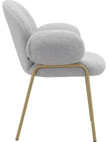 Set de scaune de sufragerie gri deschis cu cotiere 2 buc. tapițat Iwama – Støraa