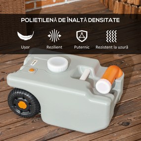 Rezervor Apă 22L Camping Roți Gri | Aosom Romania