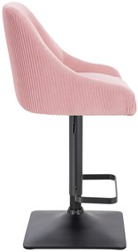 HR920KW Scaun Roz Pudra din Catifea cu Bază Neagră