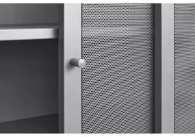 Dulap gri din metal cu ușă glisantă 90x140x40 cm Veep – Unique Furniture