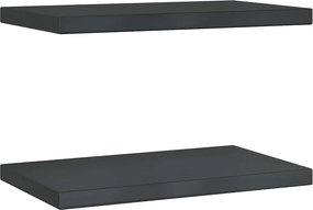 vidaXL Rafturi de perete, 2 buc., 50x30x3 cm, negru oțel inoxidabil