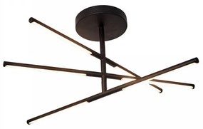 Plafoniera moderna neagra minimalista cu 3 brate Mantra Torch