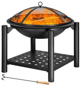 Gardebruk FIRE 101100 Vatra portabilă de foc cu spațiu pentru lemne 55cm, negru