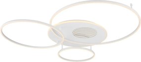 Lustra LED aplicata design circular INVERTINA alb