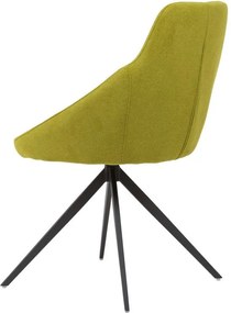 Scaun dining verde din metal si poliester Celia Lime Somcasa