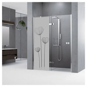 Autocolant pentru cabina de duș Ambiance Poppy Flowers