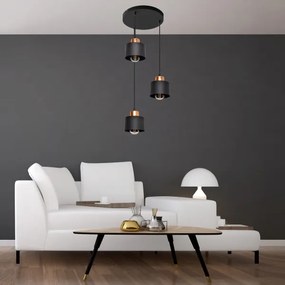 Lustră pe cablu EDISON 3xE27/15W/230V