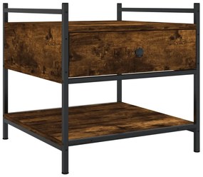 vidaXL Măsuță de cafea, stejar fumuriu, 50x50x50 cm, lemn prelucrat