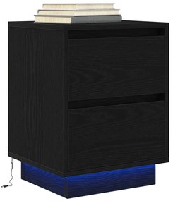 vidaXL Noptiera cu lumini LED Negru 38x34x50 cm