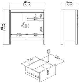 Comodă neagră joasă 82x80 cm Madrid – Tvilum