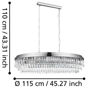 Lustră pe lanț VALPARAISO 13xE14/40W/230V crom lucios Eglo 39495