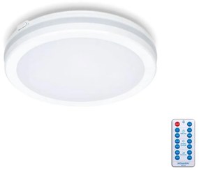 Plafonieră LED cu senzor pentru baie LED/12W/230V IP65 d. 20 cm alb + telecomandă