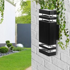 Aplica de exterior Inez duo, 2xGU10, IP65, neagra, Masterled
