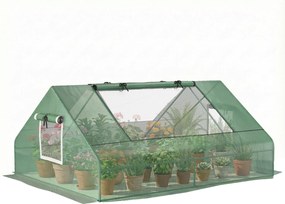 Outsunny Seră de Grădină din Oțel cu Înveliș din PE, Uși Rulante și Ferestre pentru Cultivare, 180x140x80 cm, Verde | Aosom Romania