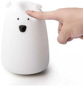 Lampă LED RGB pentru copii BEAR, tactilă, 0,8W, 5V, albă + USB