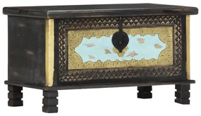 vidaXL Ladă de depozitare, negru, 80 x 40 x 45 cm, lemn masiv de mango