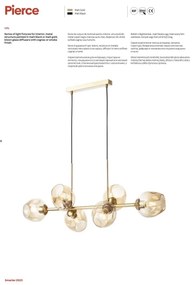 Lustră pe cablu PIERCE 8xE27/42W/230V auriu Redo 01-2621