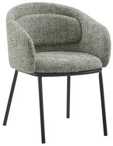 Scaun cu cotiere FLORENZ, material textil verde inchis