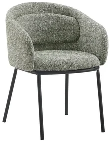Scaun cu cotiere FLORENZ, material textil verde inchis