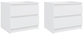 vidaXL Noptiere, 2 buc., alb, 50x39x43,5 cm, PAL
