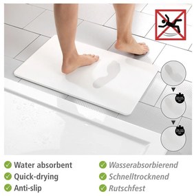 Covoraș de baie alb din diatomit 39x60 cm Simi – Wenko