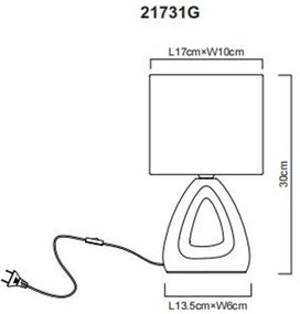 Lampa de masa ceramica gri TRIANGLE