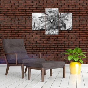 Tablou - Graffiti cu flamingo (90x60 cm)