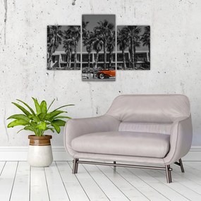 Tablou - Mașină roșie, retro (90x60 cm)