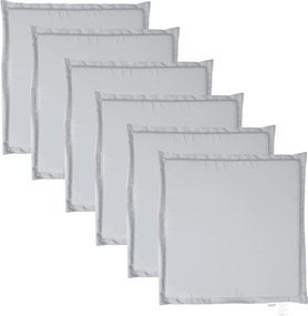 vidaXL Pernă scaun de grădină, 6 buc., gri deschis, 45x45x2 cm, pătrat