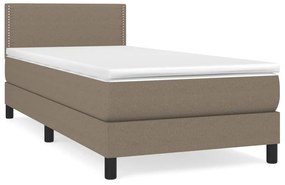 3139957 vidaXL Pat box spring cu saltea, gri taupe, 100x200 cm, textil