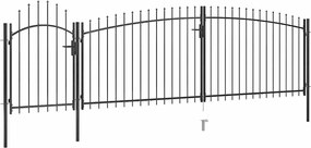 vidaXL Poartă de gard de grădină Woerden cu vârf tip suliță 5x1,5 m, negru