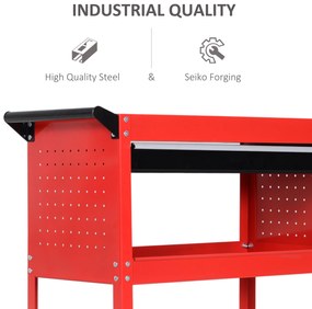 Durhand Cărucior pentru Scule Atelier, Organizator Mobil, Roșu, 70x35x75.5 cm | Aosom Romania