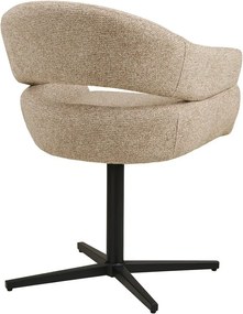 Scaun de sufragerie bej cu cotiere tapițat Dover – House Nordic