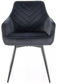 Scaun rotativ Servio velvet negru/negru Blu19