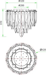 Globo 64136D - Plafonieră ELINORA 5xE14/40W/230V Ø 42 cm
