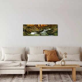 Tablou - Pădure (cu ceas) (90x30 cm)