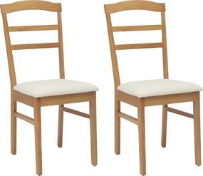 vidaXL Scaun de sufragerie 2 pcs Natural și deschis