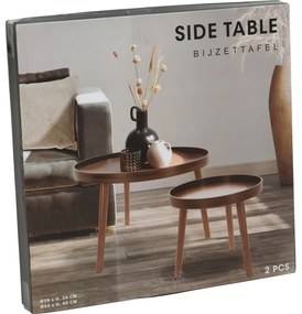 Set de măsuțe de cafea, nuc închis, 2 buc.